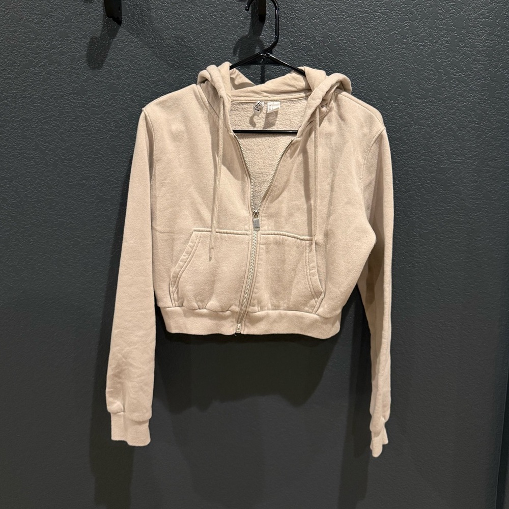 H&M Beige Zip-Up Hoodie